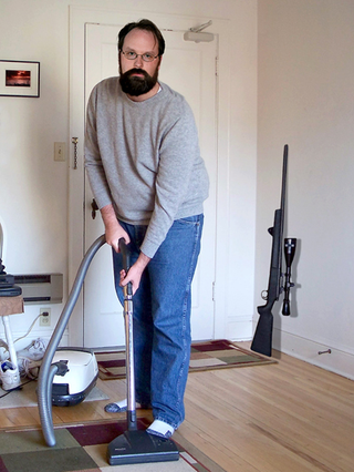 Henderson, stuck at home doing chores again.